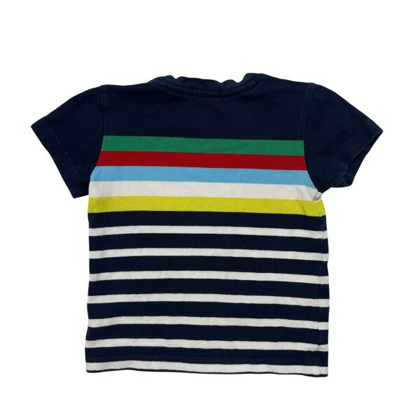 UNITED COLORS OF BENETTON Pique Cotton Multi Stripe Short Sleeve Tee Size 2Y - Picture 2 of 4